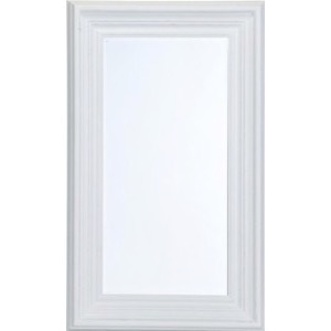 Hvidt spejl facetslebet bred klassisk ramme 95x155cm - Se hvide spejle